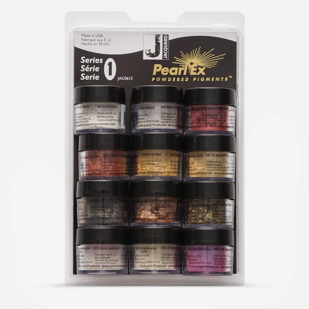Jacquard : Pearl Ex : Powdered Pigment : .11oz : 3g : Set 1 : 12 colours