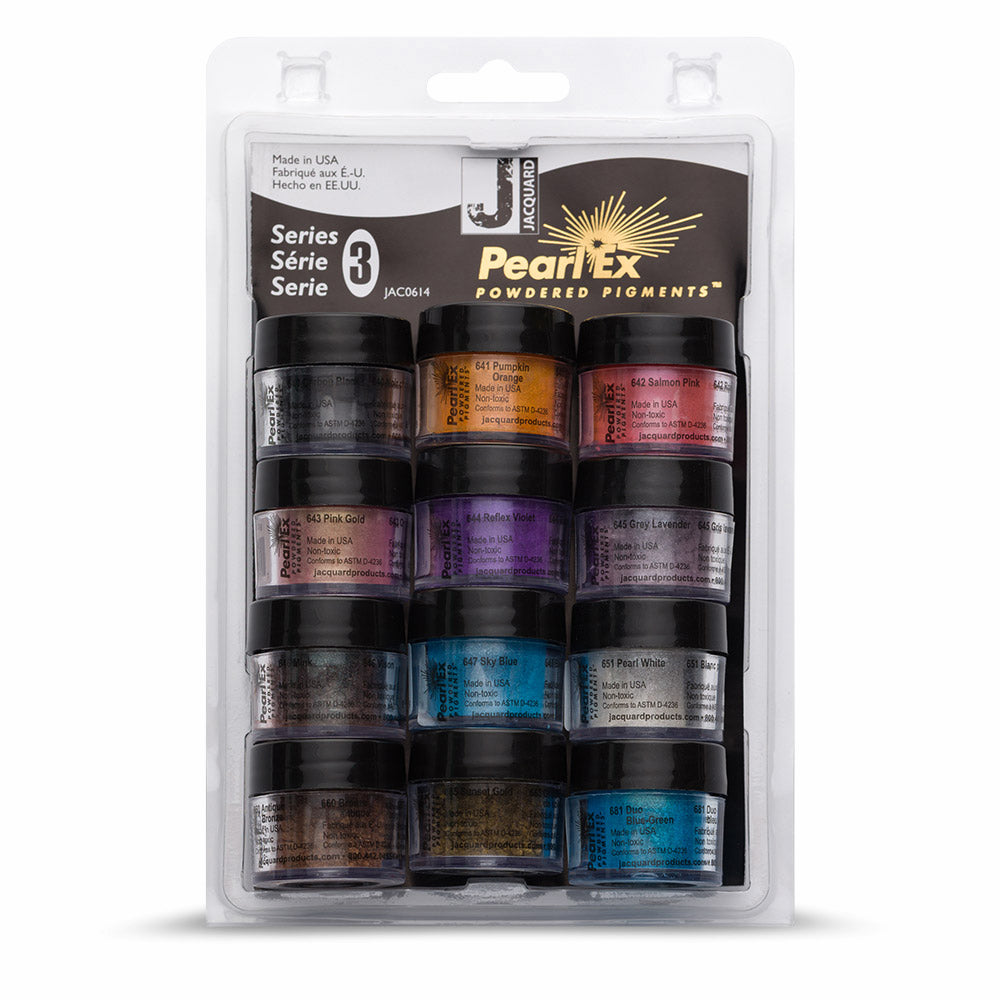 Jacquard : Pearl Ex : Powdered Pigment : .11oz : 3g : Set 3 : 12 colours