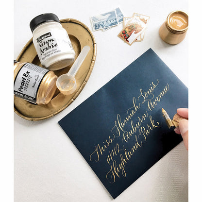 Jacquard : Pearl Ex : Powdered Pigment : .11oz : 3g : Calligraphy Set : 9 colours & 3 Gum Arabic