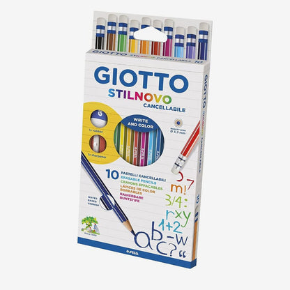 Giotto : Stilnovo Colouring Pencils : Pack of 10 + Eraser + Sharpener