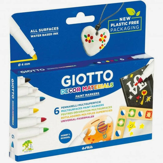 Giotto : Decor Material Markers : Pack of 6