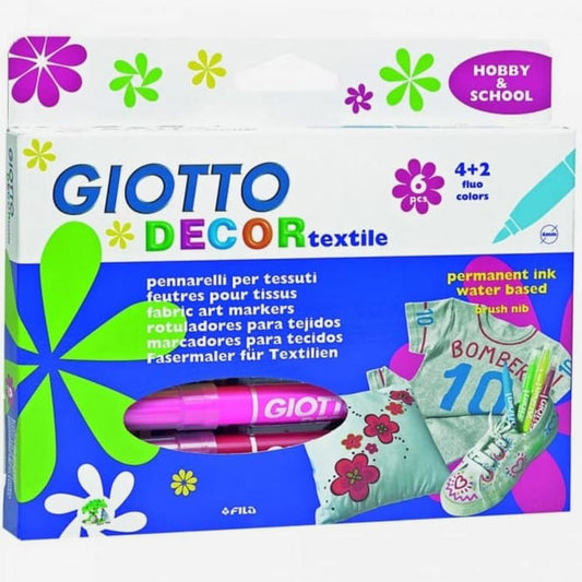 Giotto : Decor Textile Markers : Pack of 6