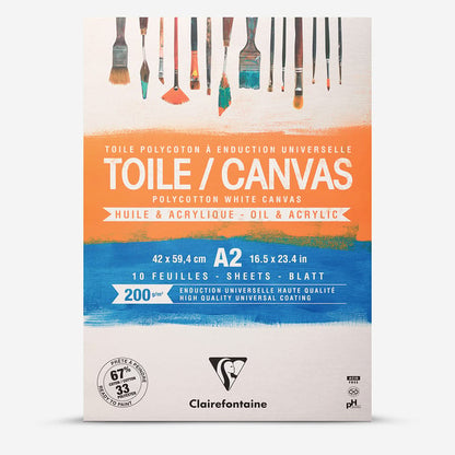 Clairefontaine : Canvas Pad: 10 Sheets : 200gsm