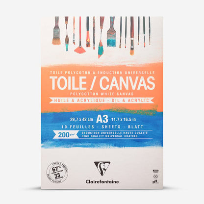 Clairefontaine : Canvas Pad: 10 Sheets : 200gsm