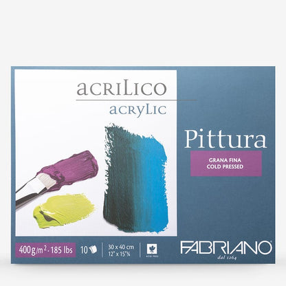 Fabriano : Pittura : Acrylic Block : 185lb : 400gsm : 10 Sheets