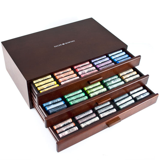 Daler-Rowney : Artists' Soft Pastel : Deluxe Wooden Box : 180 Pastels