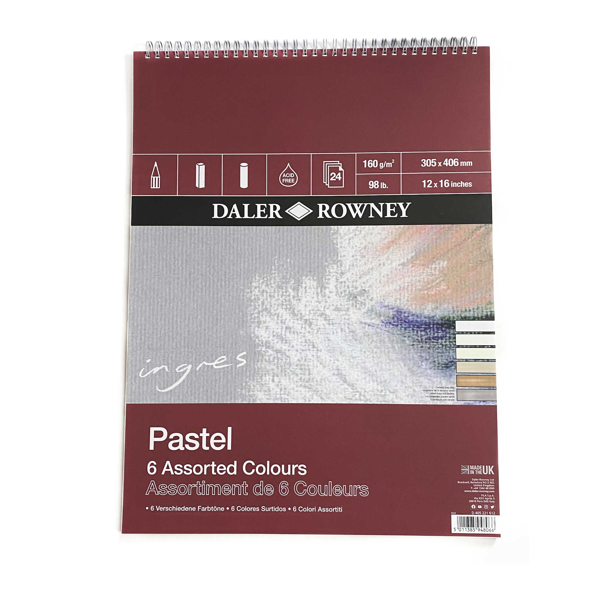 Daler-Rowney Ingres Spiral Pastel Pads - 6 Assorted Colours