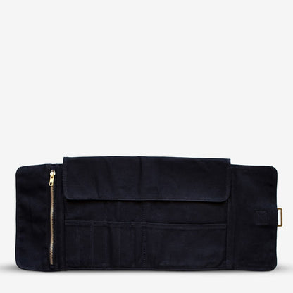 Etchr : Artists Roll-up Pouch : Waxed Cotton Canvas : Waterproof : Black