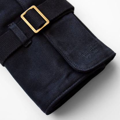 Etchr : Artists Roll-up Pouch : Waxed Cotton Canvas : Waterproof : Black