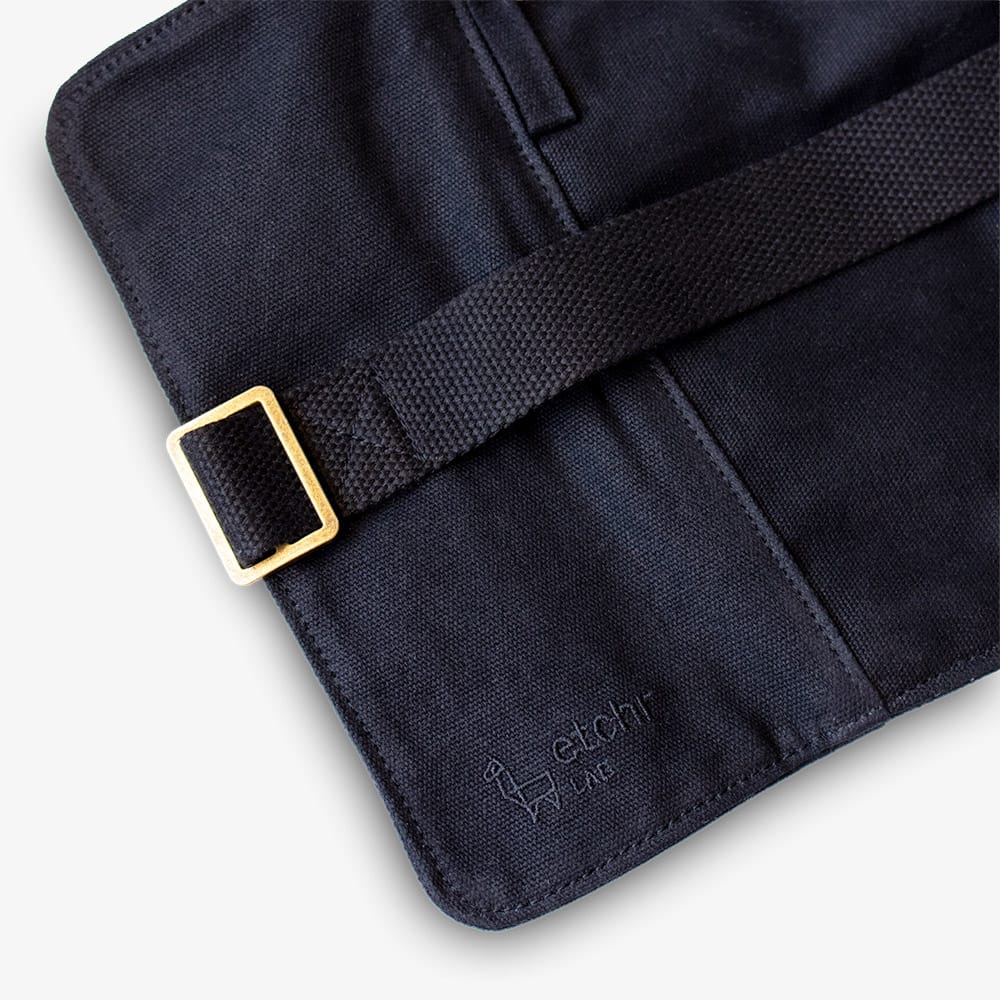 Etchr : Artists Roll-up Pouch : Waxed Cotton Canvas : Waterproof : Black