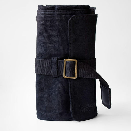 Etchr : Artists Roll-up Pouch : Waxed Cotton Canvas : Waterproof : Black