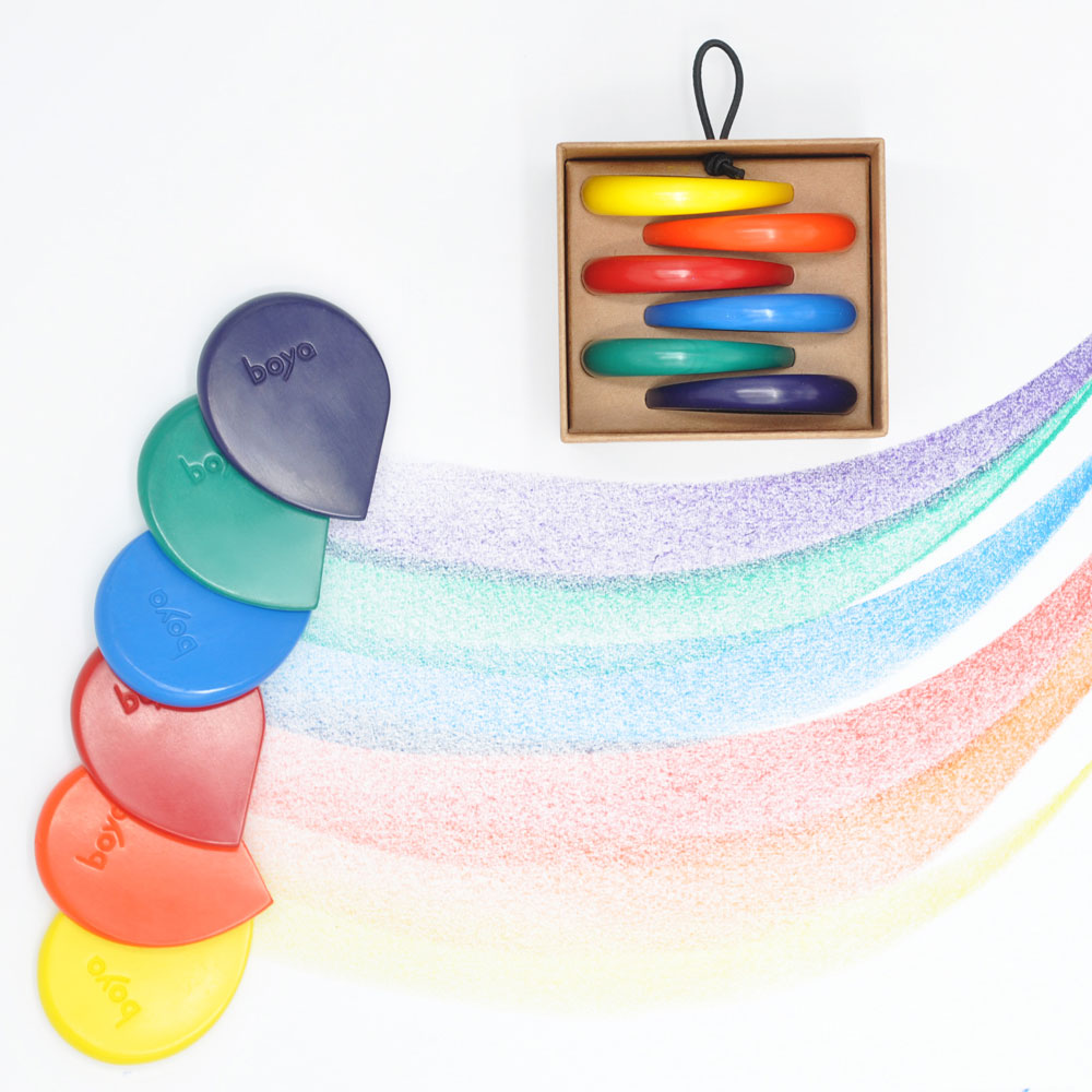 Boya Crayons : Wax Crayons : Set of 6 : Rainbow