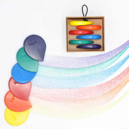 Boya Crayons : Wax Crayons : Set of 6 : Rainbow