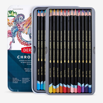 Derwent : Chromaqua : Watercolour Pencil : Tin Set of 24