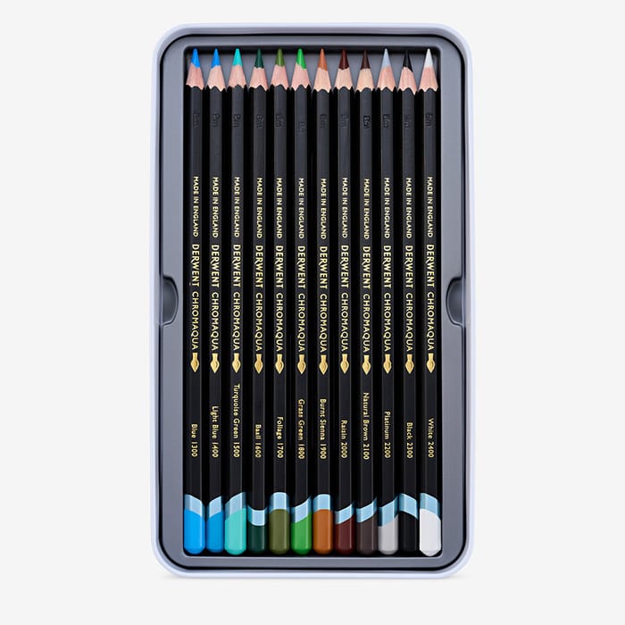 Derwent : Chromaqua : Watercolour Pencil : Tin Set of 24
