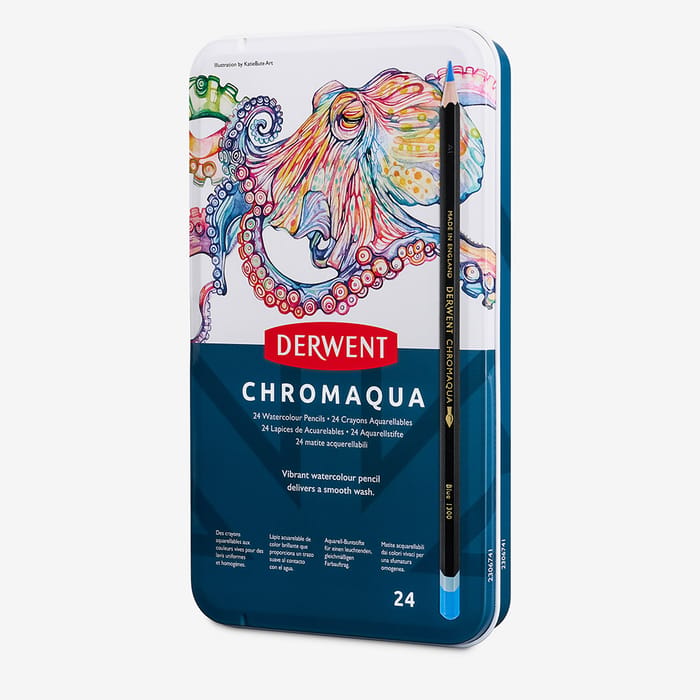 Derwent : Chromaqua : Watercolour Pencil : Tin Set of 24