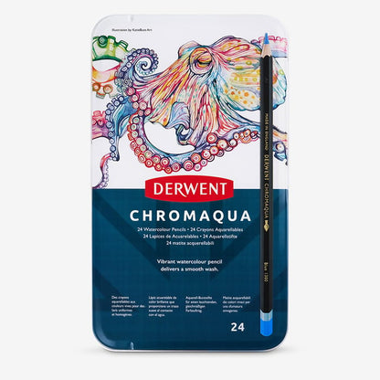 Derwent : Chromaqua : Watercolour Pencil : Tin Set of 24