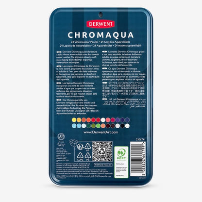 Derwent : Chromaqua : Watercolour Pencil : Tin Set of 24