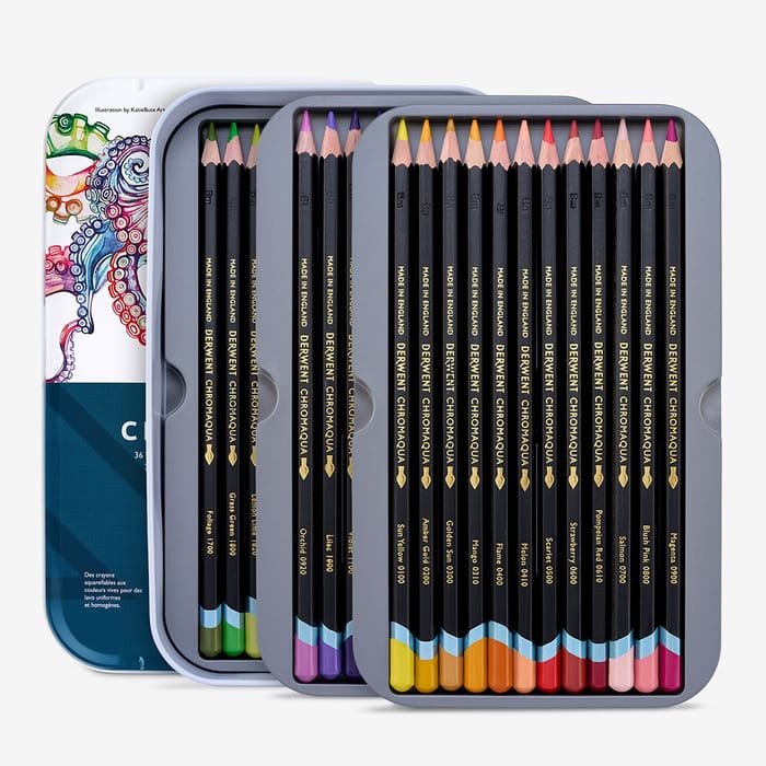 Derwent : Chromaqua : Watercolour Pencil : Tin Set of 36