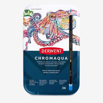 Derwent : Chromaqua : Watercolour Pencil : Tin Set of 36