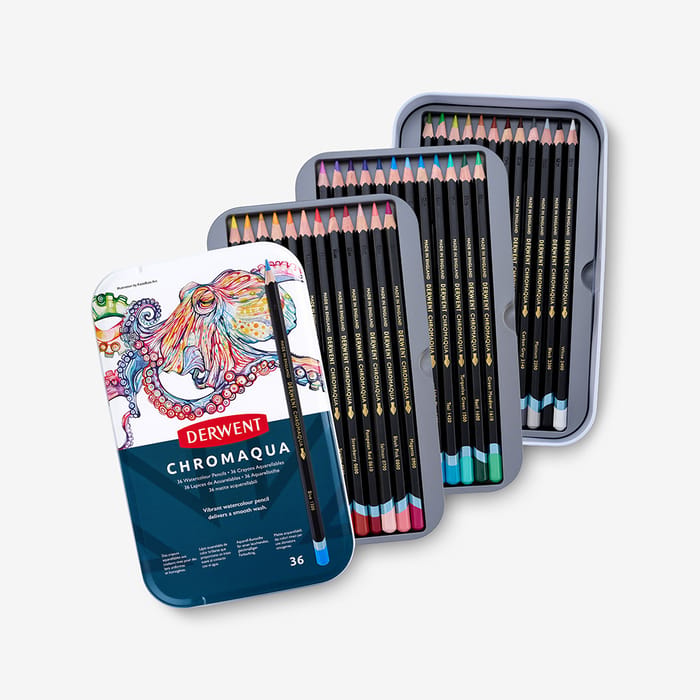 Derwent : Chromaqua : Watercolour Pencil : Tin Set of 36