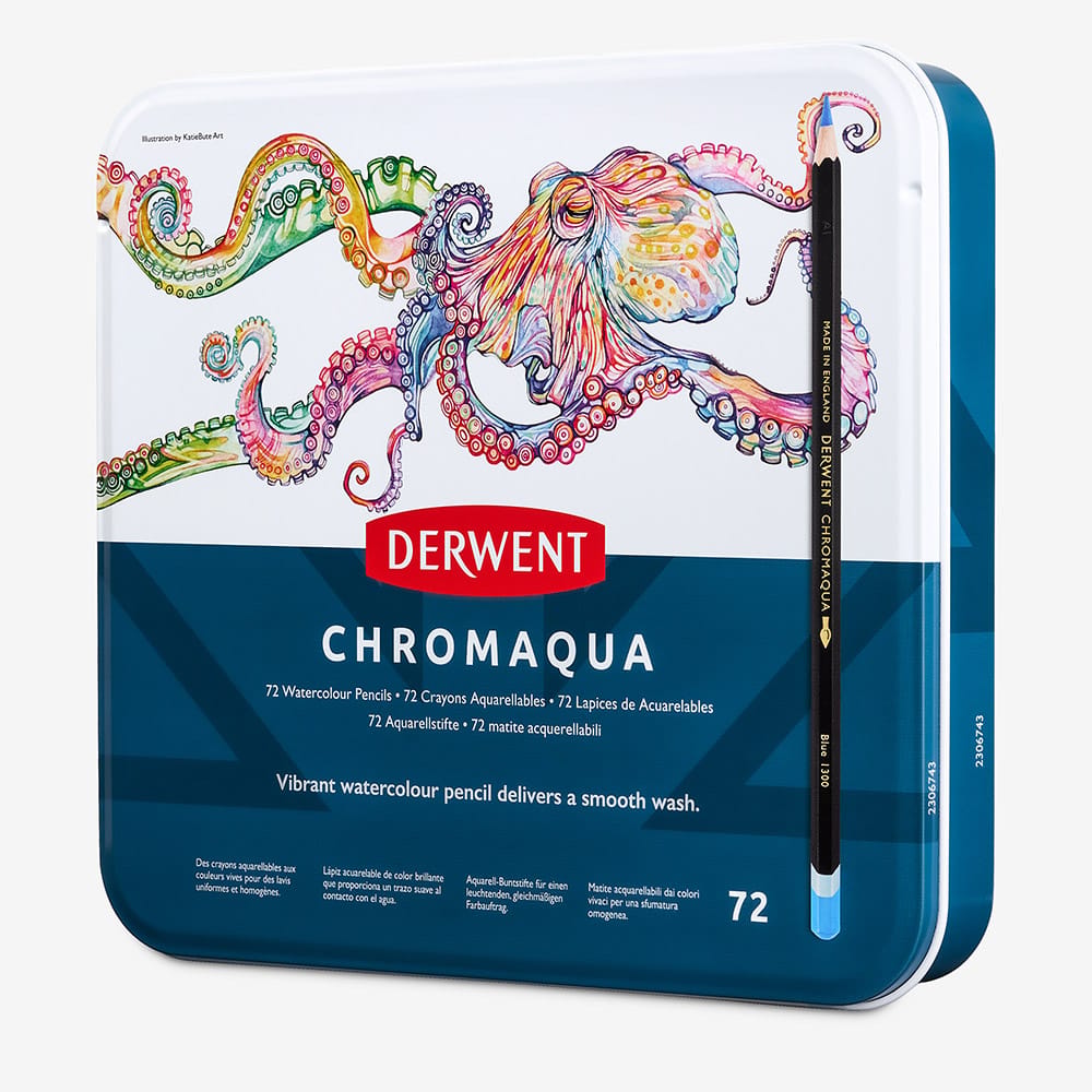 Derwent : Chromaqua : Watercolour Pencil : Tin Set of 72