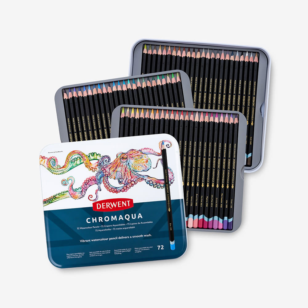 Derwent : Chromaqua : Watercolour Pencil : Tin Set of 72