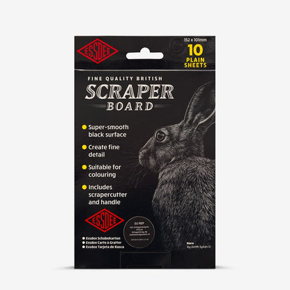Essdee : Scraperboard : Black coated White : Pack of 10 Sheets