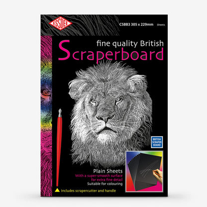 Essdee : Scraperboard : Black coated White : Pack of 10 Sheets