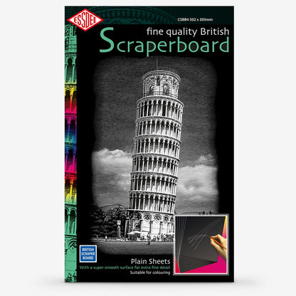Essdee : Scraperboard : Black coated White : Pack of 10 Sheets