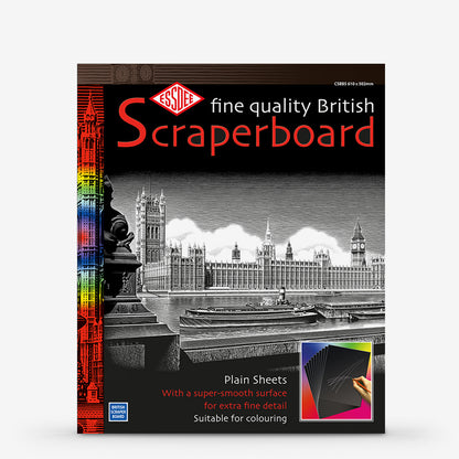 Essdee : Scraperboard : Black coated White : Pack of 10 Sheets