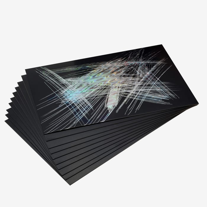 Essdee : Scraperfoil : Black coated Holographicfoil :  Pack of 10 Sheets