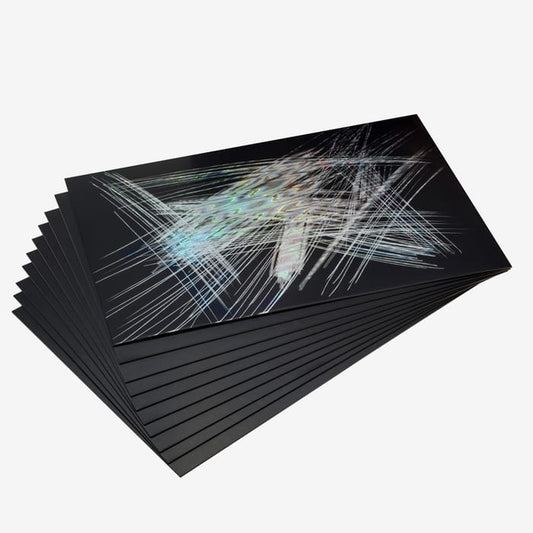 Essdee : Scraperfoil : Black coated Holographicfoil :  Pack of 10 Sheets