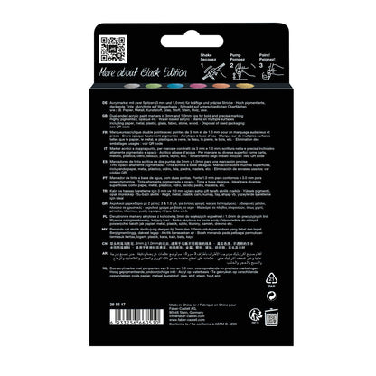 Faber-Castell : Black Edition : Shake & Paint Acrylic Dual Markers : Metallic : Set of 6