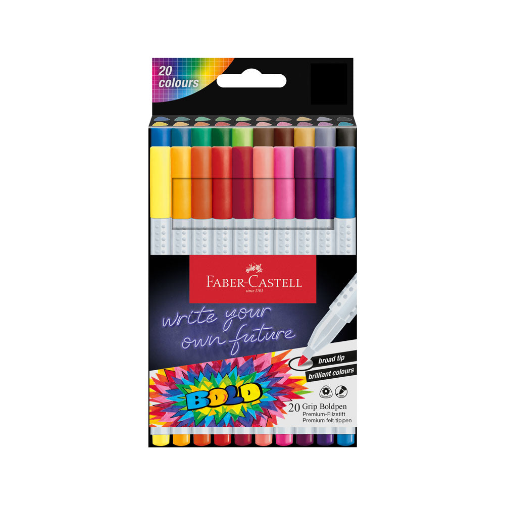 Faber-Castell : Black Edition : Grip Bold Pens : Set of 20