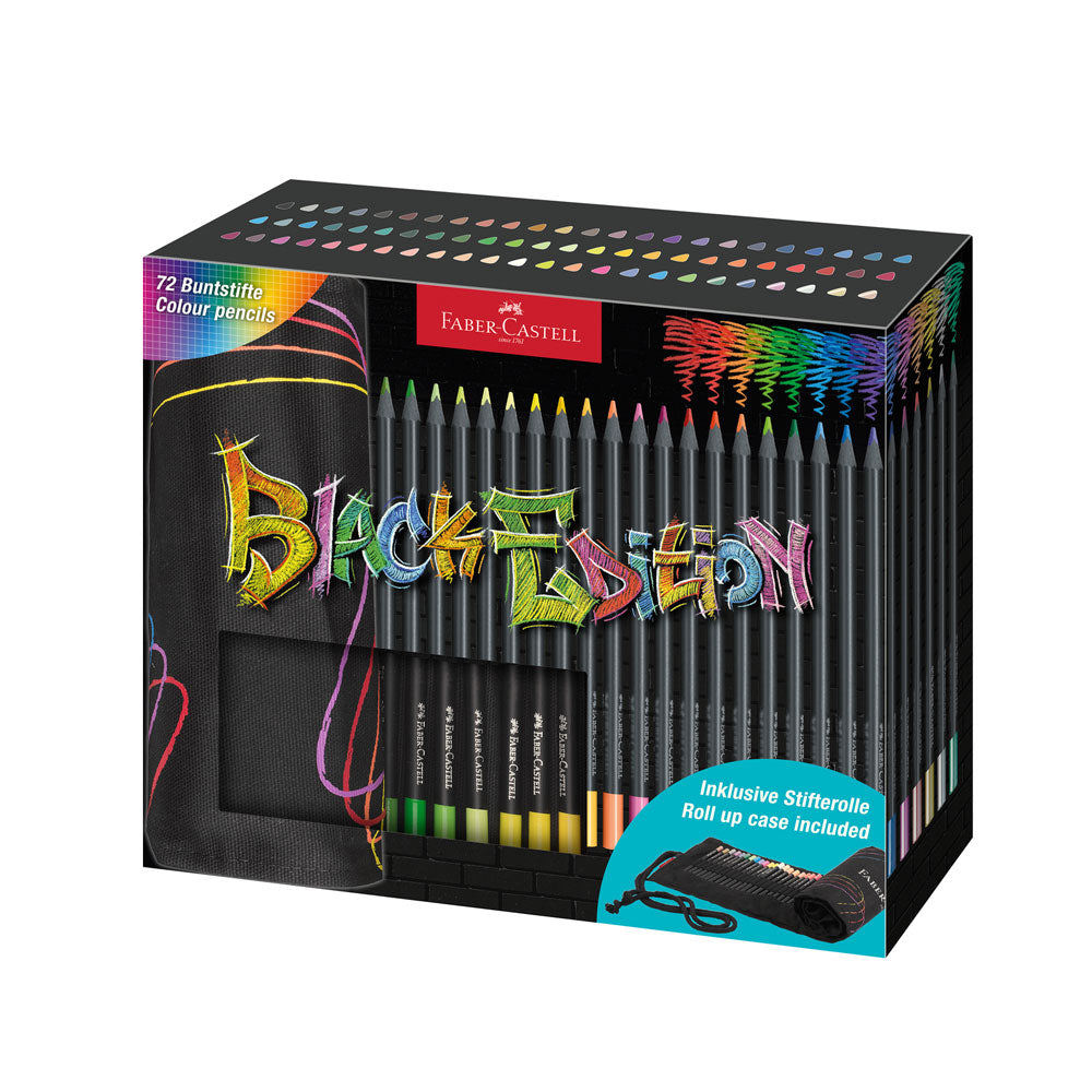 Faber-Castell : Black Edition : Coloured Pencils : Roll Set of 72
