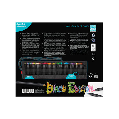 Faber-Castell : Black Edition : Coloured Pencils : Roll Set of 72