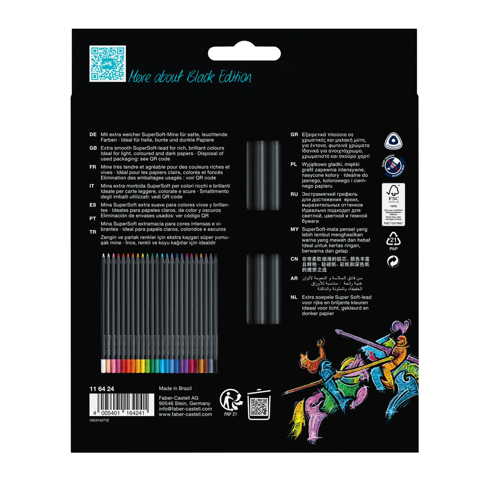 Faber-Castell : Black Edition : Coloured Pencils : Set of 24