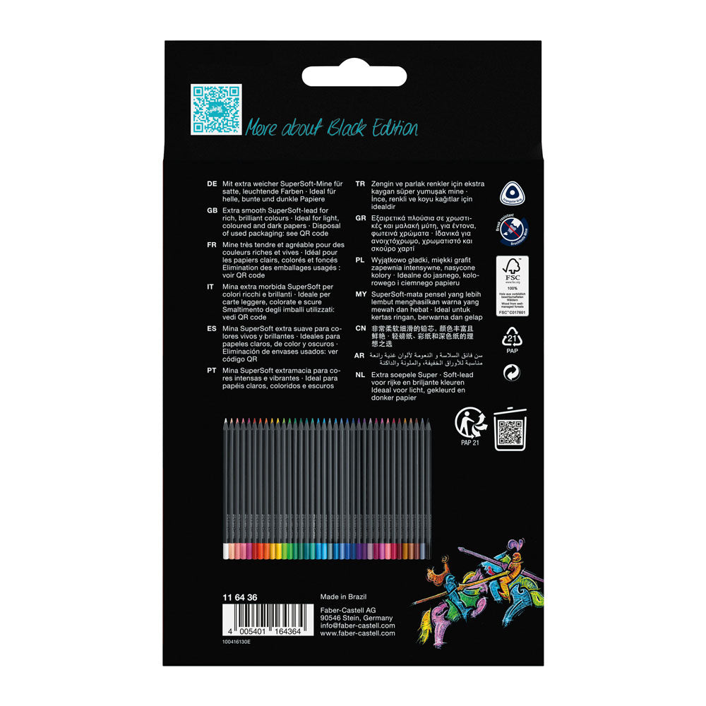 Faber-Castell : Black Edition : Coloured Pencils : Set of 36