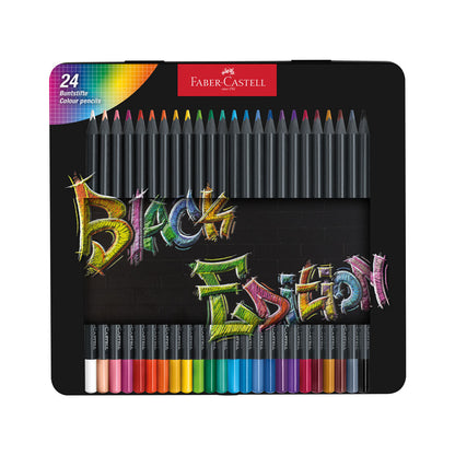 Faber-Castell : Black Edition : Coloured Pencils : Metal Tin Set of 24