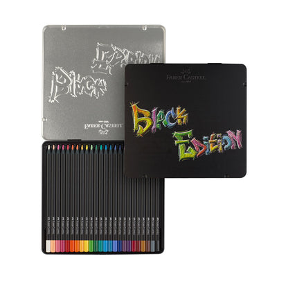 Faber-Castell : Black Edition : Coloured Pencils : Metal Tin Set of 24