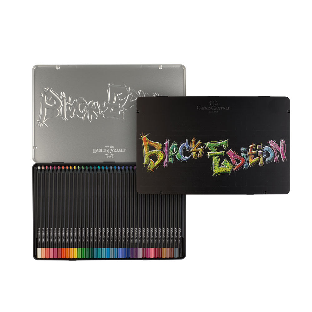Faber-Castell : Black Edition : Coloured Pencils : Metal Tin Set of 36