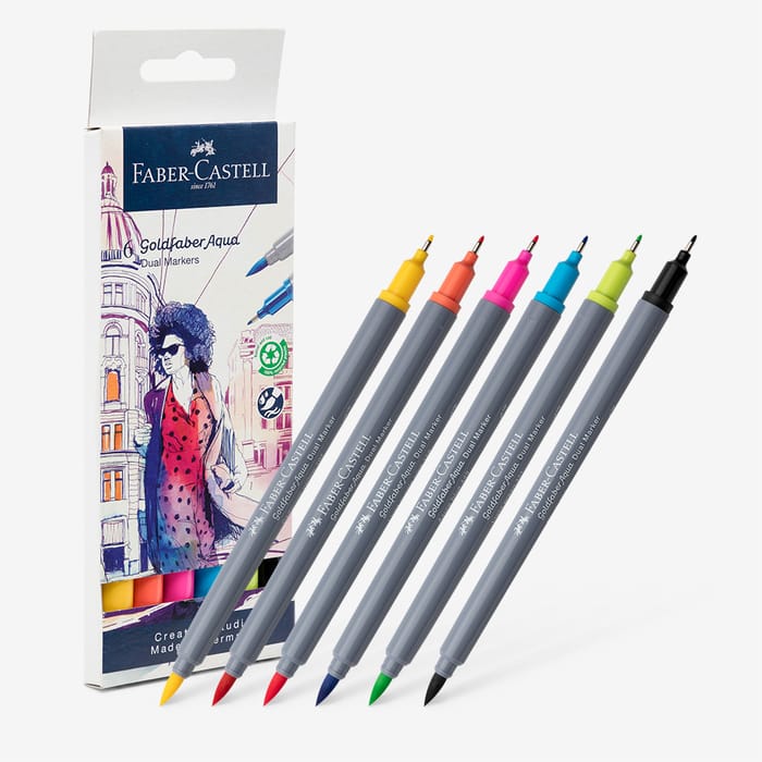 Faber-Castell : Goldfaber : Aqua Dual Marker : Set of 6