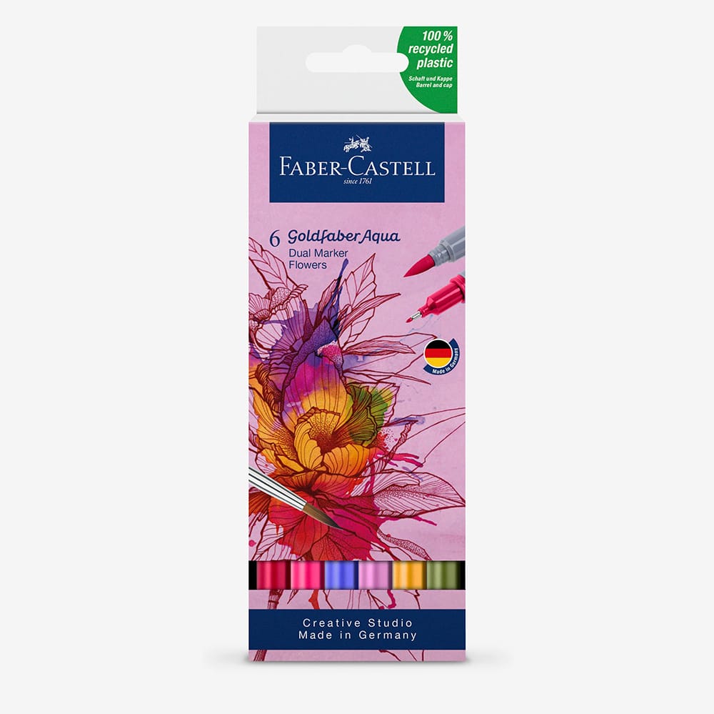 Faber-Castell : Goldfaber : Aqua Dual Marker : Flowers : Set Of 6