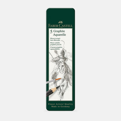Faber-Castell : Graphite Aquarelle Pencil : Metal Tin Set of 5