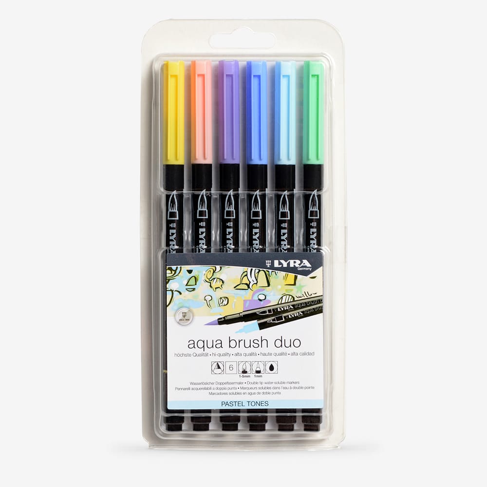 Lyra : Aqua Brush Duo Set : Pastel Tones : 6pces