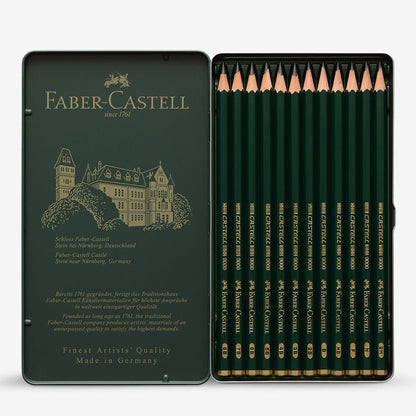 Faber-Castell : Series 9000 Pencil : Metal Tin Set of 12 : 8B-2H
