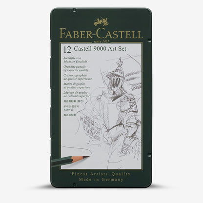 Faber-Castell : Series 9000 Pencil : Metal Tin Set of 12 : 8B-2H