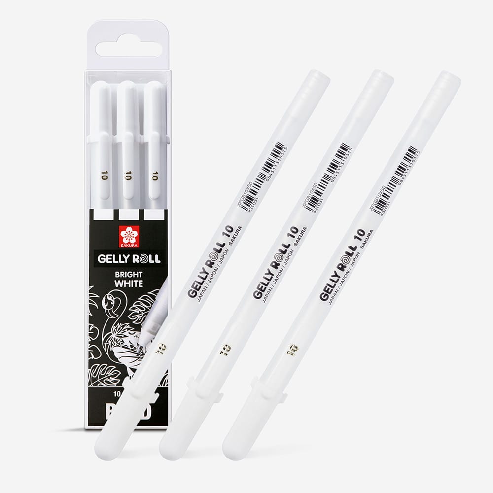 Sakura : Gelly Roll Pen : Basic Set : Bright White Gel Pens : Bold : Set of 3