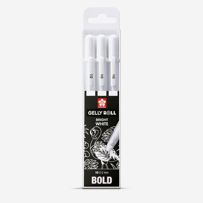 Sakura : Gelly Roll Pen : Basic Set : Bright White Gel Pens : Bold : Set of 3